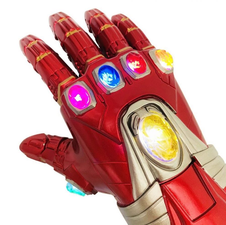 New Iron man Infinity Gauntlet for Kids, Iron Man Glove LED with Removable Magnet Infinity Stones-3 Flash mode.
